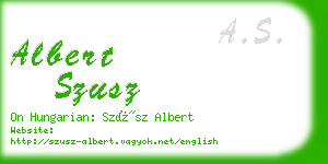 albert szusz business card